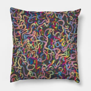 Rainbow Worms Confetti Pillow