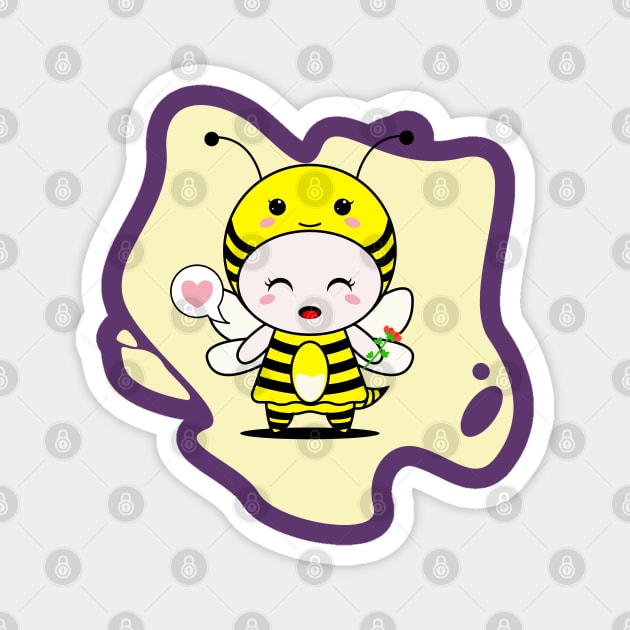 Cute Honey Bee Character Magnet by NayaRara