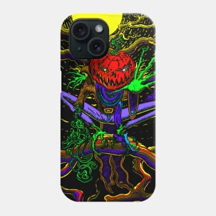 halloween pumpkin head scarecrow color Phone Case