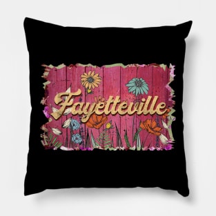 Classic Fayetteville Personalized Flowers Proud Name Pillow