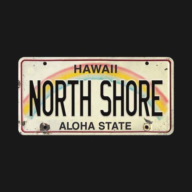 Vintage Hawaii License Plate NORTH SHORE by HaleiwaNorthShoreSign