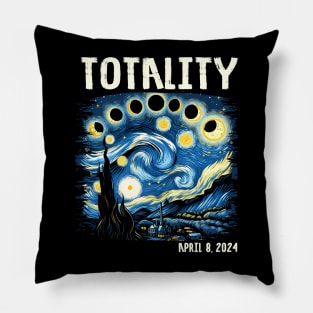 Total Solar Eclipse 2024 4.08.24 Starry Night Painting Pillow