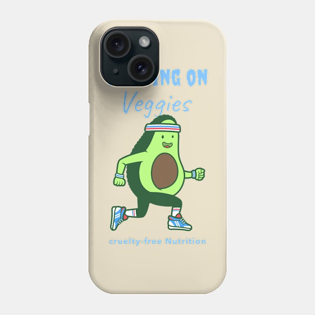 Vegan Avocado Runner Running Phone Case by Tip Top Tee's