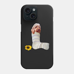 cavalier king charles spaniel Cava in a sock Cavapoo Cavoodle puppy - cute cavalier king charles spaniel Phone Case