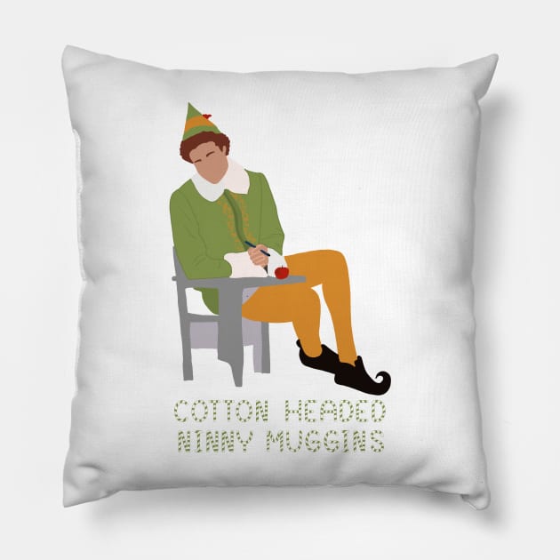 Christmas Elf Ninny Muggins Pillow by rachaelthegreat