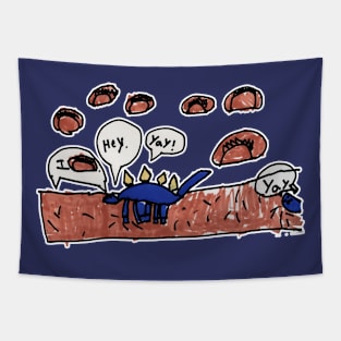 Hungry Stegosaurus Tapestry