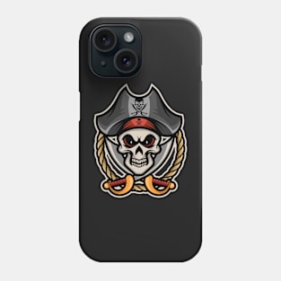 Skull pirates mascot design Phone Case