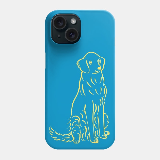 Sitting Golden Retriever Phone Case by illucalliart