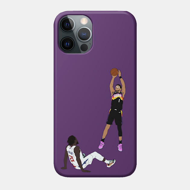 Devin Booker 3pt Pull Up Phoenix Basketball WCFs - Devin Booker - Phone Case