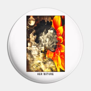 Her Nature Afro Double Exposure Clouds Beautiful Pin