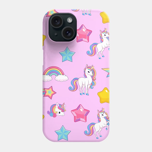 Funny Unicorns Pattern for Kids Christmas or Birthday gift idea Phone Case by AS Shirts