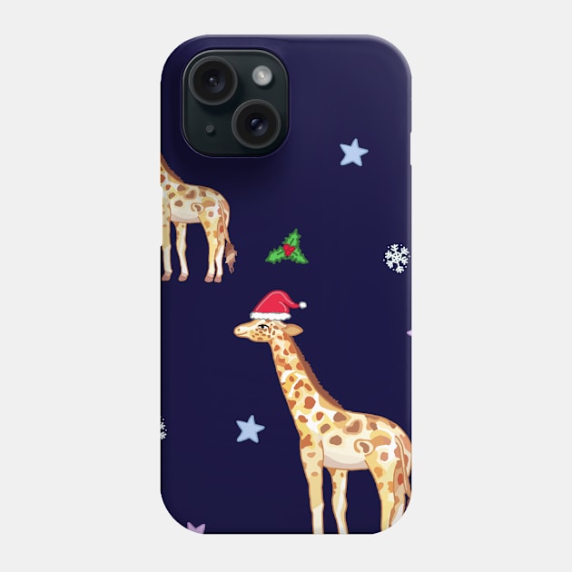 Christmas giraffe Phone Case by CindersRose