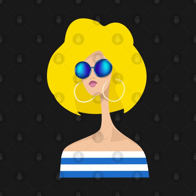 Cool Blonde in Blue Glasses by HelenSokolovaDesign