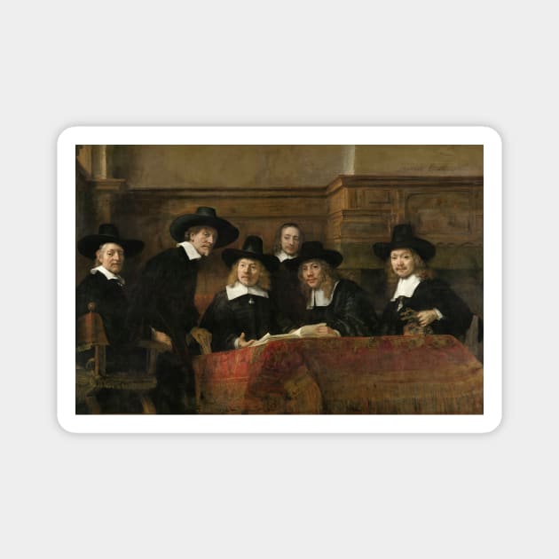 The Syndics - Rembrandt Harmenszoon van Rijn 1662 Magnet by vintagetreasure