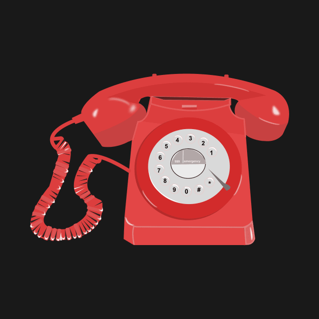 Old fashioned red telephone by designInk