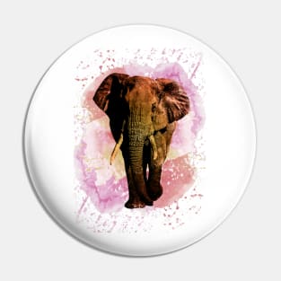 Majestic watercolor elephant Pin