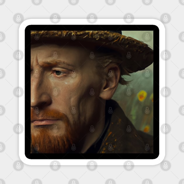 The van gogh face Magnet by tearbytea