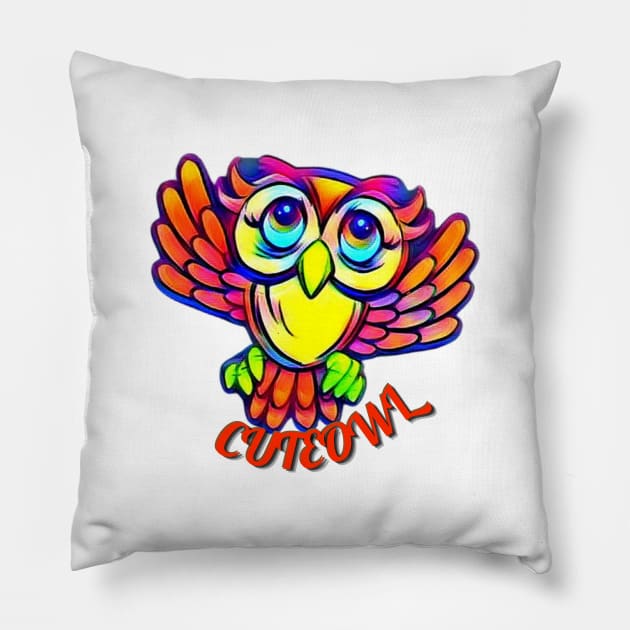 Cute Owl Pillow by Lees Tees