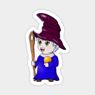 Chibi Wizard Cute Anime Magician Character Magnet