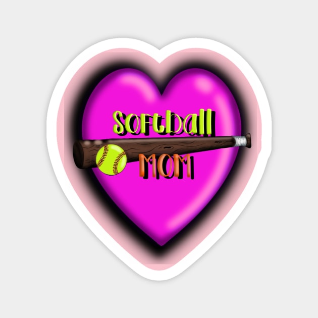 Softball mom Magnet by AlleyKat Designs