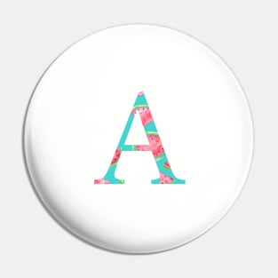 Alpha Watermelon Letter Pin