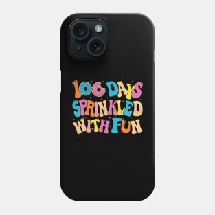 Womens 100 Days Sprinkled With Fun Donut Groovy 100 Days Of School Phone Case