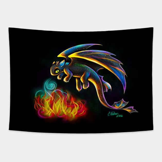 Dragon Flight Tapestry by Ellador