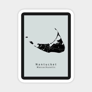 Nantucket Massachusetts Island Map dark Magnet