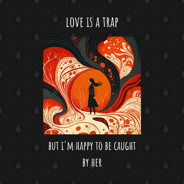 "Love is a trap.." T-Shirt Design for Valentine's Day by Unicorn Dreams