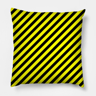 Caution Tape Graphic Black And Yellow Design Pillow