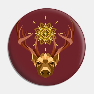 Geometric Deer (Red) Pin