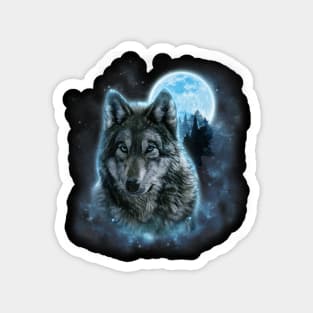 Moon Wolf Magnet