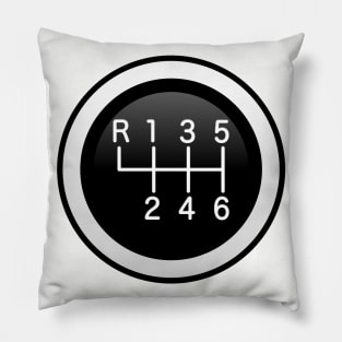 Black 6 speed car shift knob Pillow