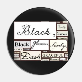 "Black is Beautiful" Vintage Typography Collage Pin