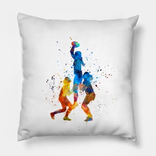 Rugby women in watercolor Pillow