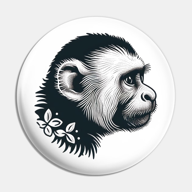 Sad Capuchin Monkey Pin by SimpliPrinter