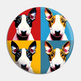 Pop Retro Miniature Bull Terrier Art - Cute Puppy Pin