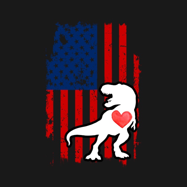 T-Rex Merica Usa American Flag by DollochanAndrewss