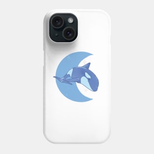 Orca Crescent Moon - Blue Phone Case