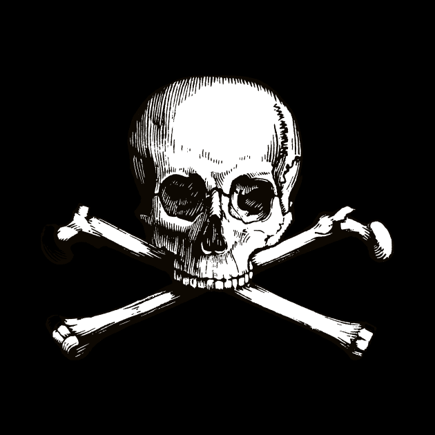 Skull and Crossbones | Jolly Roger | Pirate Flag | Deaths Head | Black and White | Skulls and Skeletons | Vintage Skulls | by Eclectic At Heart