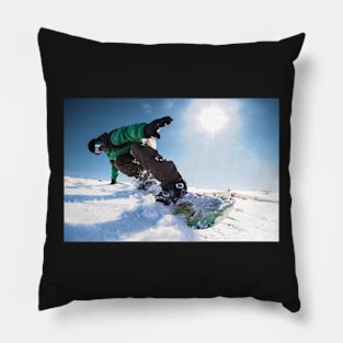 Snowboard freerider in the mountains Pillow