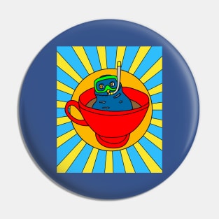 Coffee Cup Bathing Drinking Crazy Pin