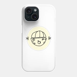 illustration of mangosteen and moon Phone Case