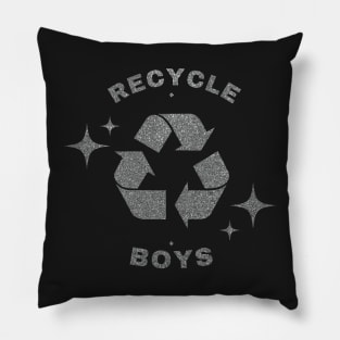 Silver Glitter Recycle Boys Pillow