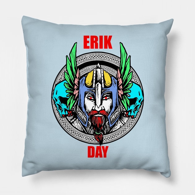 ERIK DAY REDBEARD VIKING Pillow by sailorsam1805