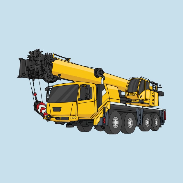 Crane truck cartoon illustration by Cartoons of fun