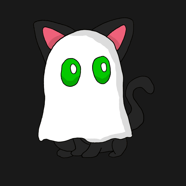 Cartoon Ghost Cat by deadlydelicatedesigns