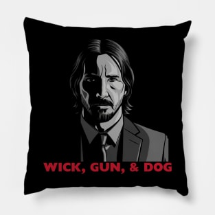 Wick, Gun, and Dog Pillow