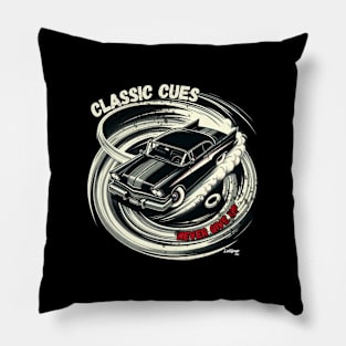 Classic Cues Never Give Up - American Muscle Car - Hot Rod and Rat Rod Rockabilly Retro Collection Pillow