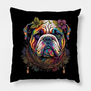 Hippie Bulldog Pillow